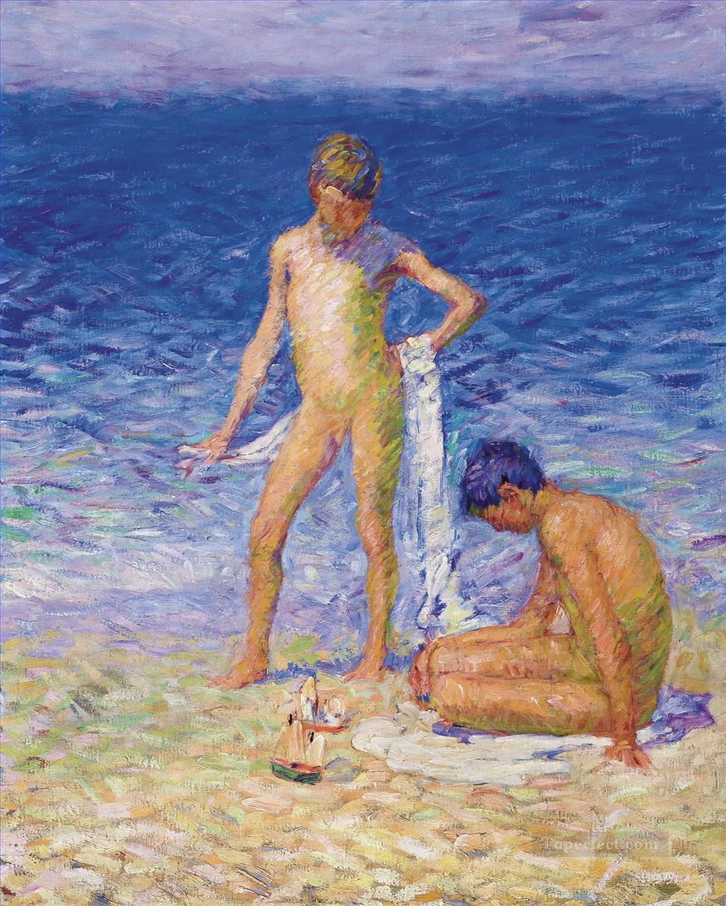 John Peter Russell Boys on the Beach Oil Paintings